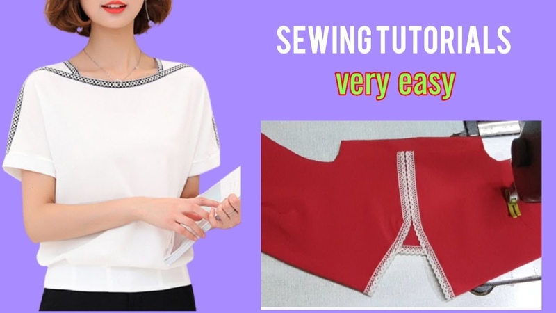 Hướng dẫn cắt may áo vai liền cổ viền ren đẹp, design shirts, lena