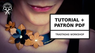 Cmo HACER un COLLAR de FLORES con cuero. PATRN PDF. Espaol / English
