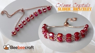 Double Tennis Bracelet with Column Crystals/Jewellery making Step by Step Tutorial Diy