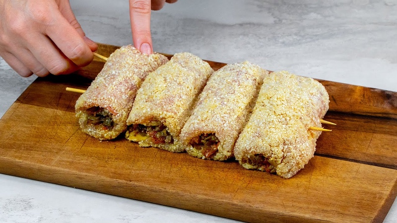 Amazing chicken rolls My sister cooks them on sticks according to a unique