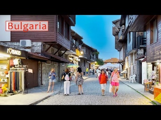 BULGARIA. Night Walk Through the Streets of The Old Town of Nessebar