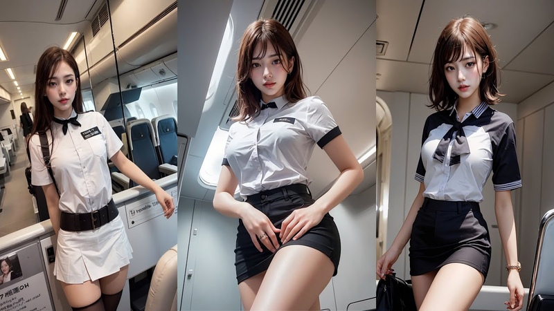 AI 룩북 4k AI art 승무원 Stewardess Ai Lookbook AI Lookbook ai lookbook 19, ai 룩북, ai 19, ai