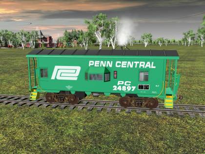 N7 Bay Window Caboose Penn Central Interior DES