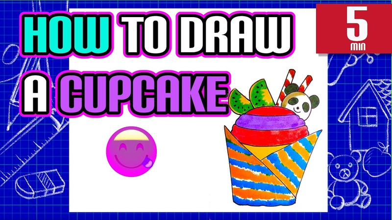How to draw a cupcake,