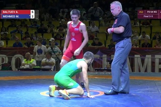 BRONZE FS - 54 kg: A. BALTUEV (RUS) df. M. MEHMED (BUL) by VSU1, 12-2