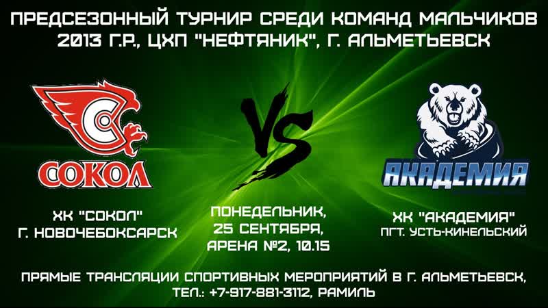 ХК СОКОЛ (г. НОВОЧЕБОКСАРСК) ХК АКАДЕМИЯ (пгт. УСТЬ