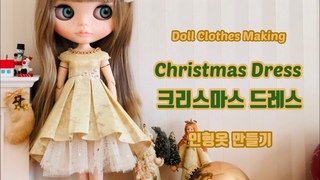 Eng Sub/Free Pattern  /Christmas Dress /Doll Clothes Making /Blythe Making #16