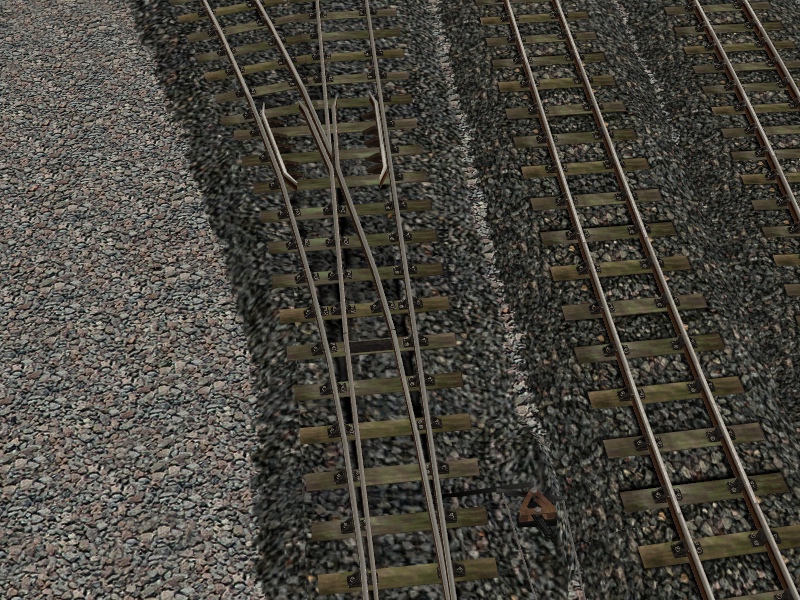 Junction left 2ft clearl ballast