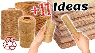 11 IDEAS fciles con reciclaje utilizando CUERDA de YUTE y TELA de SACO