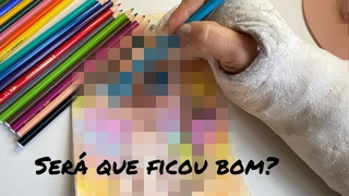DESENHANDO COM A MO ENGESSADA | Testando lpis aquarelvel STABILO