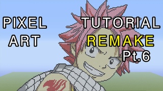 Minecraft Pixel Art Tutorial - Natsu (Fairy Tail) Part 6 Remake