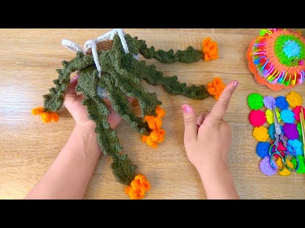 Maceta planta crochet Santa