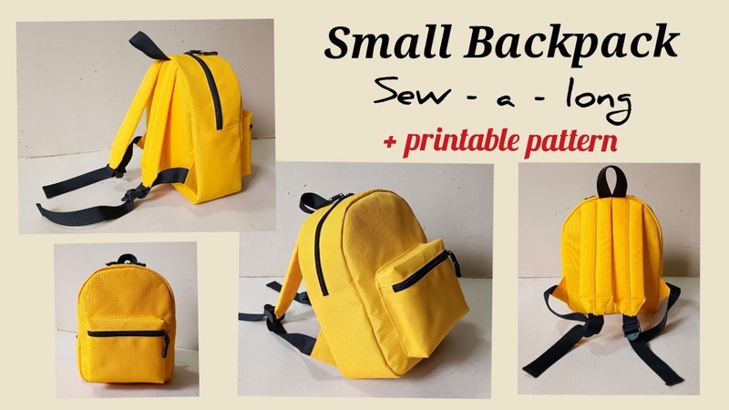 DIY SMALL BACKPACK SEWING TUTORIAL, sew a long,
