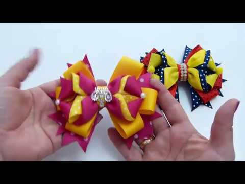 Moños Escolares Pequeños Doble Color, Moños para Niñas Paso a