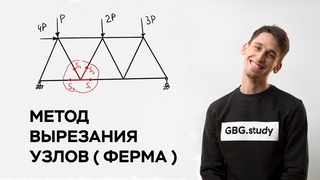 Метод вырезания узлов. Определение усилий в ферме. Сопромат