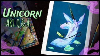 Art Q & A • Unicorn Deer • Gouache Painting