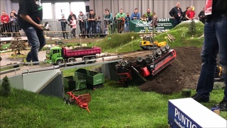 Rc Truck Action Extrem Scania R730  12x12 and Fendt 1050 and Crash Aigner Transporte Spezial Part 1