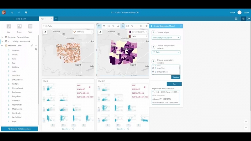 Insights for Arc GIS Regression