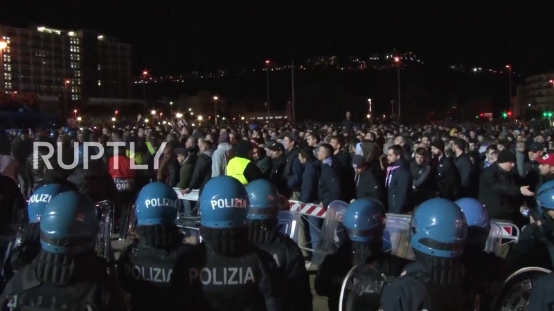 Italy: Red Star Belgrade fans arrive in Naples ahead of CL