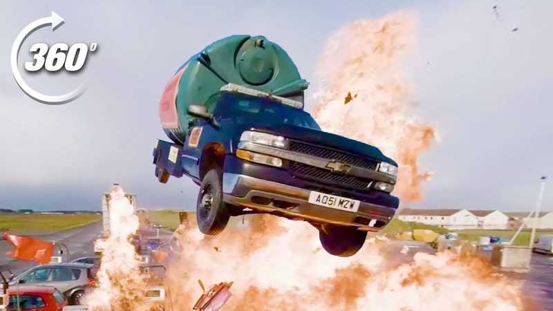 360º EXPLOSIVE Petrol Station Stunt , Top Gear: