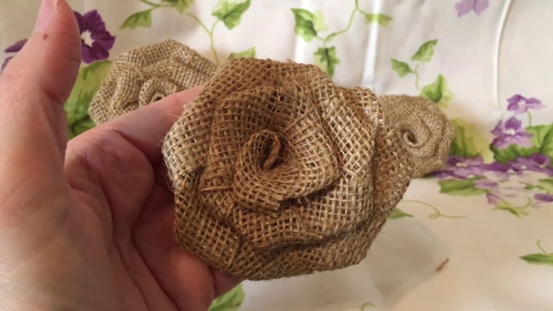 How to make a burlap rose. Create your own wedding flowers. Burlap flower great for bouquets.