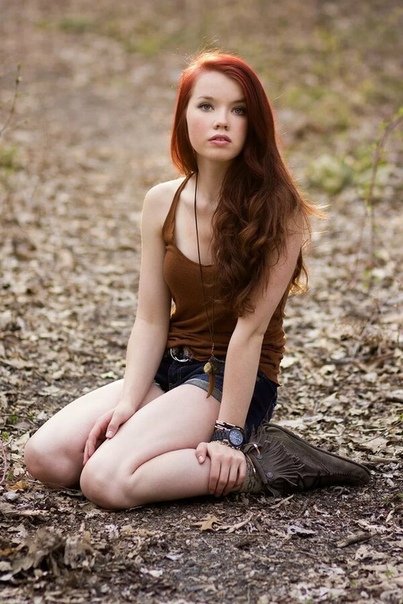 Beauty uniform outdoor redhead