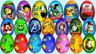 40 Surprise eggs, Маша и Медведь Kinder Surprise Mickey Mouse Disney Pixar Cars 2