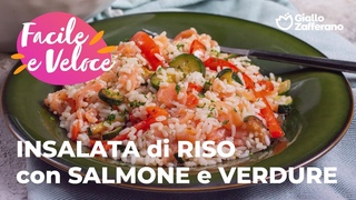 INSALATA di RISO con SALMONE e VERDURE: FACILE, VELOCE e COLORATA