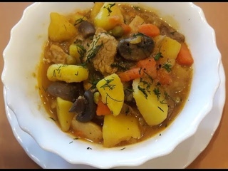 Вкуснейшее жаркое с грибами, мясом, картошкой | Кулинарный остров