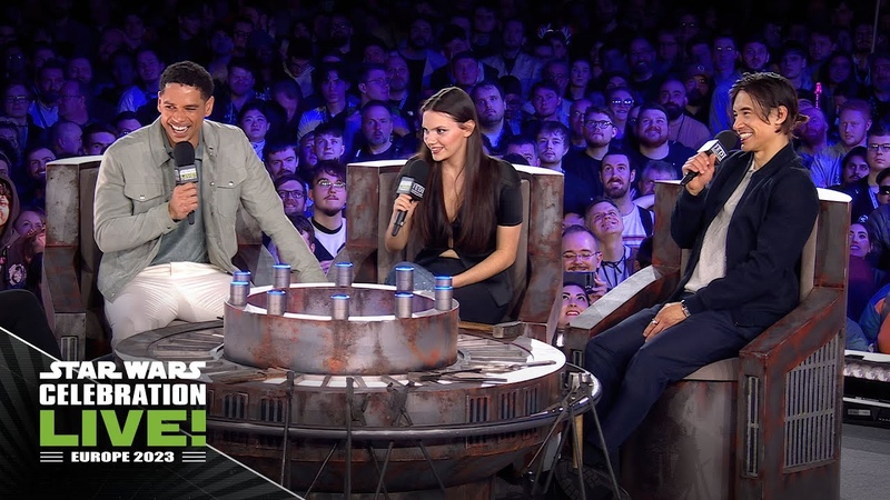 Manny Jacinto, Dafne Keen, and Charlie Barnett from The Acolyte, Star Wars Celebration LIVE