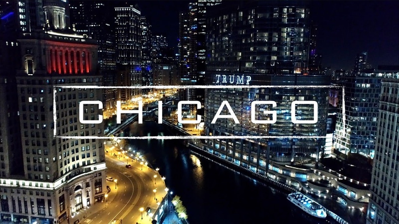 Chicago By Night, 4 K Drone