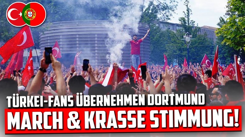 Fanmarsch Krasse Stimmung : Türkei Fans übernehmen Dortmund ( Türk taraftarlardan
