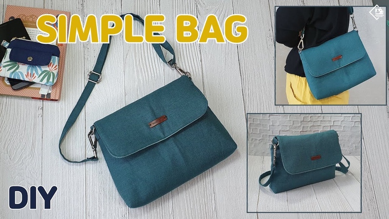 DIY SIMPLE SHOULER BAG, Making a simple bag with one pattern, sewing tutorial Tendersmile