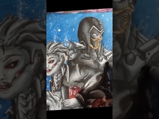 Процесс рисования арта:MK  и Ninjago. (Sub-Zero, Zane, Noob-Saibot, Mr.E)
