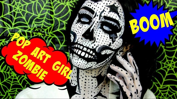 Pop Art Girl Zombie Halloween Makeup