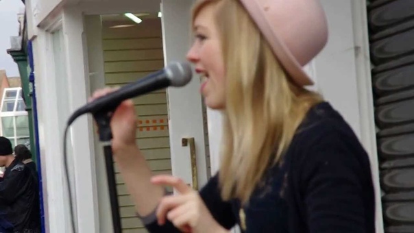 Young Girl Busking in Bury St