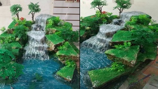 Maqueta cascada  (selva) muy fcil de hacer