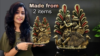 Zero Cost DIY - Radha Krishna idol making at home | Vishu Special