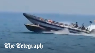 Moment Spanish police boat runs over migrant speedboat