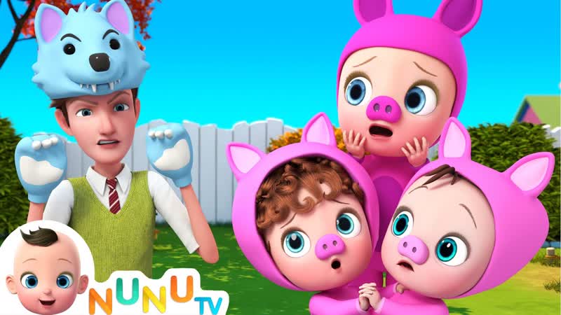 Three Little Pigs And Big Bad Wolf, Part 01, Nursery Rhymes Kids Songs, Baby Songs, Nu Nu