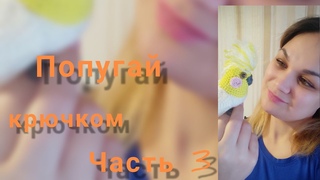 Попугайчик крючком. Часть 3. Клюв+лапки+глазки+чупчик.