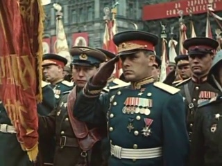 Парад Победы 1945 года на Красной площади в Москве в цвете